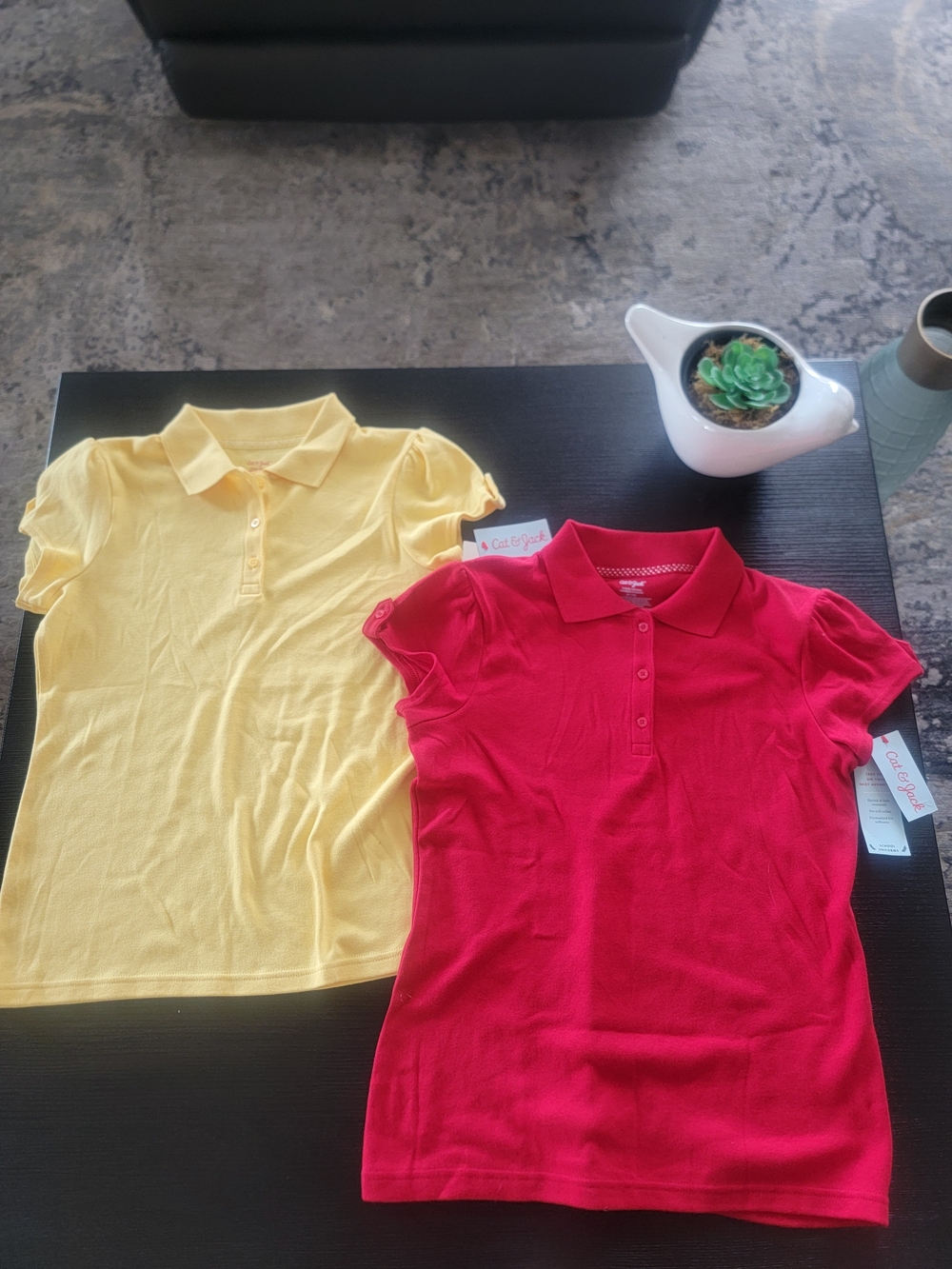 Cat & Jack 2 School Uniforms RED & YELLOW Size XL (14)